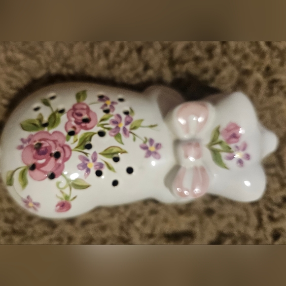 Vintage Avon Hand Decorated 1970s Ceramic Potpourri Pig W/ Painted Flowers - Picture 4 of 5